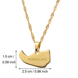 Anniyo Somaliland Map Pendant Necklaces Gold Color Jewelry #022621