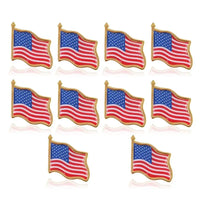 10PCS American Flag Lapel Pin United States USA Hat Tie Tack Badge Pin Metal Lapel Pin