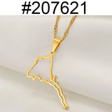 Anniyo Outline Eritrea Map Pendant Necklaces for Women Girls Silver Color/Gold Color Jewelry African Map of Eritrean #207621