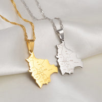 Anniyoc Bolivia Map Country Cities Name Pendant Necklaces for Women Gold Color Bolivians Maps Jewelry Patriotic  #174221