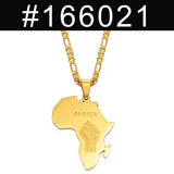 Anniyo 3.8CM African Map Fist Pendant Necklaces Silver Color/Gold Color Africa Maps Black Lives Matter Chains Jewelry #166021