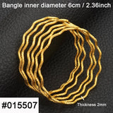 Anniyo 6pcs/Lot Wave Bracelets Women Girls Dubai Bracelet Jewelry Arab Middle Eastern African Metal Bangles Weeding Item #015307