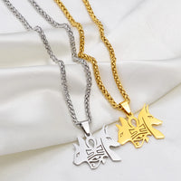 Anniyo Ancient Egypt Symbol Dog Cat Ankh Cross Eye Pendant Necklace for Women Men Nile Key African Amulet Jewelry #268121
