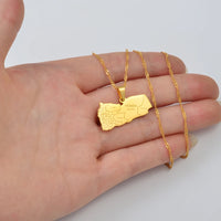 Anniyo Yemen Map With City Name Pendant Necklaces Jewelry Maps of Yemeni  @257621