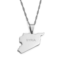 Anniyo Syria Map Necklaces Gold Color Silver Color Charms Pendant Necklaces Syrians Jewelry Middle East @007321