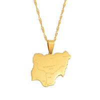 Anniyo Nigeria Map Pendant Necklaces,Country Maps Africa Nigerians Maps With City Name Jewelry @008421