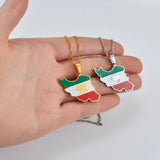 Anniyo Iran Map Pendant Necklace Iranian Jewelry #207821