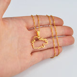 Anniyo Antigua Outline Pendant Necklaces for Women Girls Jewelry Waladli Wadadli Maps #269621