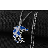 Anniyo Greece Map and Flag Pendants Necklaces Silver Color/Gold Color Greek Jewelry Patriotic  @241621