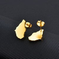 Anniyo 1.7CM Map of Montserrat Stud Earrings Stainless Steel Montserrat Maps Jewelry  #266321