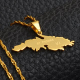 Anniyo St Thomas V I Charm Pendant Necklaces Saint Thomas Island Map Jewelry @020421