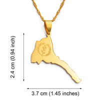 Anniyo 3.7cm Eritrea Map & Flag Pendant Necklaces Women Girl Silver Color/Gold-Plated Jewelry African Map of Eritrean @025821