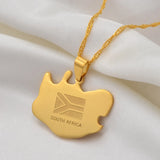 Anniyo  3.3cm South Africa Map Necklaces Jewelry Gold Color Africa Countries Maps South Africans #001921