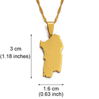 Anniyo Italy Sardinia Pendant and Necklace Silver Color/Gold Color Trendy Italian Sardegna/Sardaigne Jewelry #015021