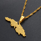 Anniyo St Thomas V I Charm Pendant Necklaces Saint Thomas Island Map Jewelry @020421
