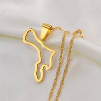Anniyo Outline Bonaire Map Pendant Necklaces Netherlands Antilles Jewelry #243021