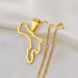Anniyo Outline Bonaire Map Pendant Necklaces Netherlands Antilles Jewelry #243021