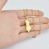 Anniyo Albania Map With Cities Pendant Necklaces Gold Color/Silver Color Albanian Jewelry #214221