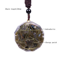 Orgonite Pendant Orgon Aura Necklace Labradorite Necklace Amulet Necklace Energy Converter Energy Yoga Necklace Gift