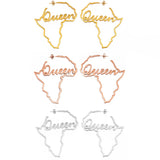 Anniyo African Map Big Earrings Exaggerate Larger Queen Earring Stud Africa Traditional Ethnic Hyperbole Wedding Jewelry #231821