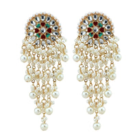 Women Bollywood Ethnic Bridal Bride Kundan Earrings Pearls Jhumka Jhumki Indian Bahubali Drop Earrings Fashion Jewelry