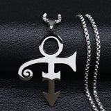 RIP Memorial Symbol Love Logo Steampunk Stainless Steel Necklace Women The Minimalism Artist Love Symbol Prince Necklace Jewelry