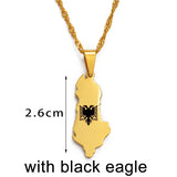Anniyo 2.6cm Albania Map Pendants & Necklaces Charm Shqiperise Jewelry For Women Girls  #028921