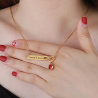 Stainless Steel Bar Engrave Pendant Necklace Custom Nameplate Infinite Loop Birthstone Necklace Personalized Gift Dropshipping