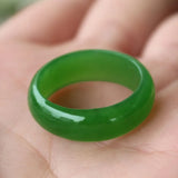 Genuine Green Hetian Jade Ring Natural Stone Men Women Emerald Jadeite Rings Jewelry Accessories For Girlfriend Mom Gifts