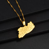 Anniyo El Salvador Map City Name Pendant Necklace for Women Girls Jewelry Map of El Salvador #233721