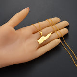 Anniyo Map of ST. CROIX Pendants Necklace Chains for Women Girls Saint Croix Jewelry Maps @136021