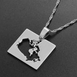 Anniyo 2.6cm Canada Map Pendant Necklaces for Women Jewelry Country Maps of Canadian Chain  #021321