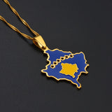 Anniyo Kosovo Pendant Necklaces For Women Girls Gold Color Jewelry Kosoves Pendant Jewellery #258921