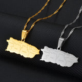 Anniyo Puerto Rico Map With Cities Pendant Necklaces Gold Color Silver Color PR Puerto Ricans Jewelry #267121