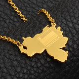 Anniyo Venezuela Map and Flag Necklace for Women Gold Color Jewelry Maps of Venezuelan @013221