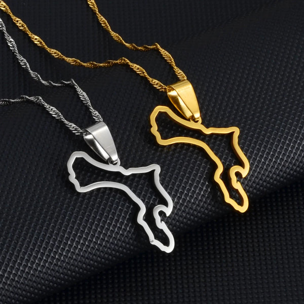 Anniyo Outline Bonaire Map Pendant Necklaces Netherlands Antilles Jewelry #243021