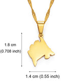 Anniyo Mini Montenegro Map Pendant Necklaces for Women Girls Small Size Jewelry Stainless Steel Necklaces #149521