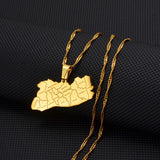 Anniyo El Salvador Map City Name Pendant Necklace for Women Girls Jewelry Map of El Salvador #233721