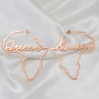 Anniyo African Map Big Earrings Exaggerate Larger Queen Earring Stud Africa Traditional Ethnic Hyperbole Wedding Jewelry #231821