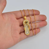 Anniyo Guam Hawaiian Shoe Pendant Necklaces for Women Girls Rhinestone Fashionable Beach Party Accessories @@080102