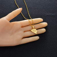 Anniyo 1.8CM Bosnia and Herzegovina Map Pendant Necklaces Women Girls Charm Bosna Hercegovina Maps Jewelry #145621