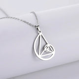 Skyrim Fibonacci Spiral Circle Triangle Golden Ratio Geometry Pendant Necklace Stainless Steel Women Choker Necklace Jewelry