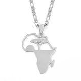 Anniyo African Tree & Sunrise Pendant Necklaces for Men Women Girls,My Home in Africa Jewelry Gold Color Birthday G #112121