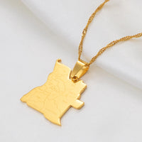 Anniyo With City Name Angola Map Pendant Necklaces Silver Color/Gold Color African Jewelry Angolan Country Maps #135621