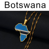 Anniyo 3CM Hip-hop Africa Map Pendant Necklace Jewelry Eritrea,Gambia,Guinea,Congo,Tunisia,Benin,Libay,Namibia,Chad,Botswana