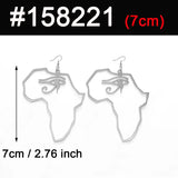 Anniyo African Map Ancient Egyptian Eye of Horus Exaggerate Larger Earring Amulet Egypt Traditional Ethnic Hyperbole #158221