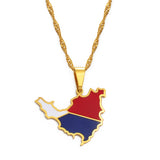 Anniyo Sint Maarten & Saint-Martin Island Map Pendant Necklace Saint Martin Gold Color Jewelry Netherlands #204221