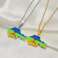 Anniyo 3.3cm Berbers Pendant Necklaces African Berber Jewelry for Women Men @249921