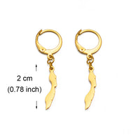 Anniyo 2CM Curacao Map Stud Earrings for Women Girls Gold Color and Stainless Steel Base Jewelry Maps @262621