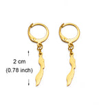 Anniyo 2CM Curacao Map Stud Earrings for Women Girls Gold Color and Stainless Steel Base Jewelry Maps @262621